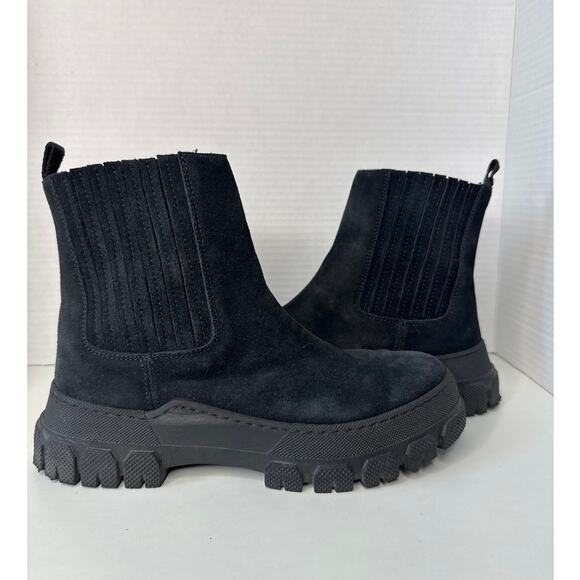 BOEMOS Suede platform pull on back boots size 37 - Picture 7 of 14